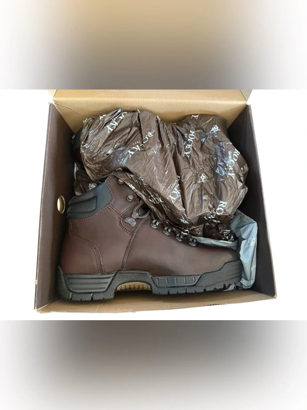 Rocky Mobilite Steel Toe Work Boots Mens 9.5 W Brown Waterproof Leather 6114 NIB